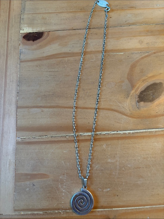 Jewelry - Made in Ireland Sterling Silver Spiral Pendant Necklace - Silver